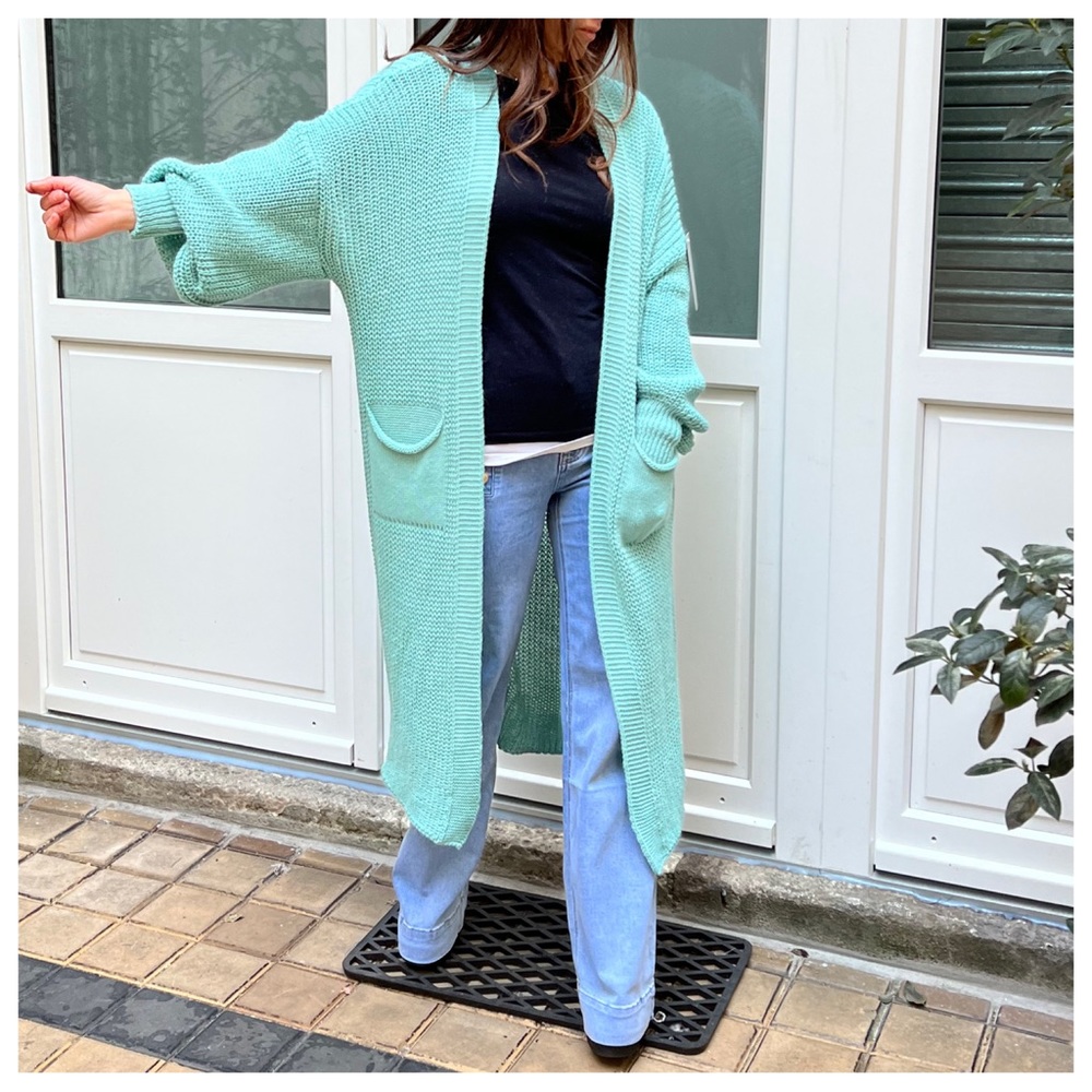 #45 Boho Made In Italy Soft Oversized  Sweater Knit Cardigan - Picture 7 of 8